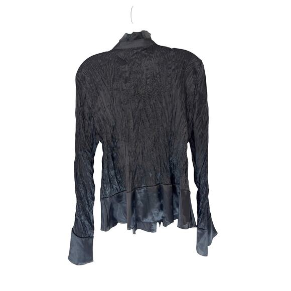 Sunny Taylor Blouse Black Vamp Goth Ruffle Collar Whimsigoth Long Sleeve Size XL - Picture 9 of 12